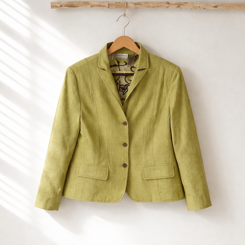 Alfred Dunner Size 12 Petite Green Lined Jacket - Picture 3 of 16